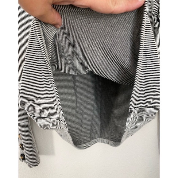 Urban Romantics • Neutral Pinstriped Buttoned Long Sleeve Shirt - Picture 9 of 13